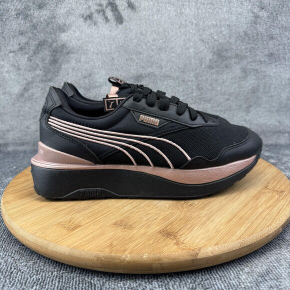 Puma Shoes Womens Size 7 Black Rose Gold Platform Casual Sneakers 381615-04 - Picture 1 of 10